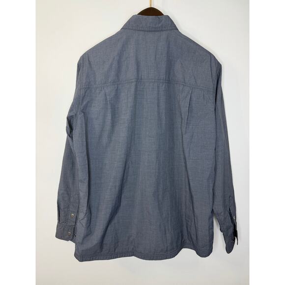LL Bean Windbreaker Snap Up Shirt Jacket Blue Mesh Lined Mens Sz M Nylon - Picture 7 of 9
